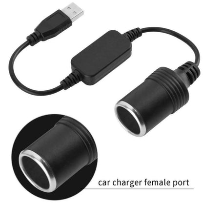 34.5cm USB 12V Car Voltage Conversion Socket Power Adapter Charger Cable Line I