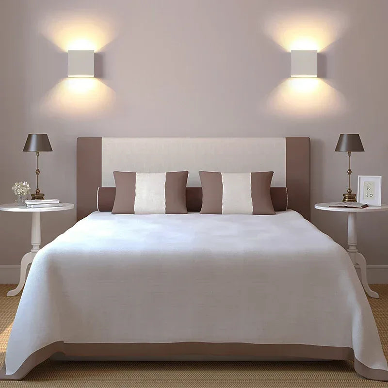 LED Wall Sconces 6W Modern Indoor Wall Lamp, White Up Down Wall Mount Lights for Living Room Hallway Bedroom Decor - Urbizia