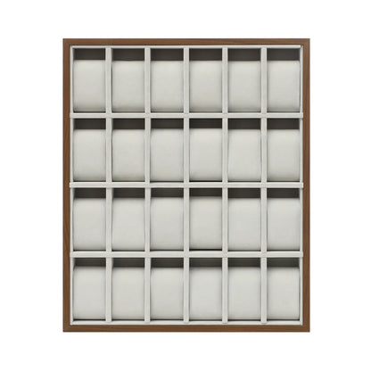 24 Slots Watch Box Organizer for Men Black Watch Holder Stand Display Storage Case