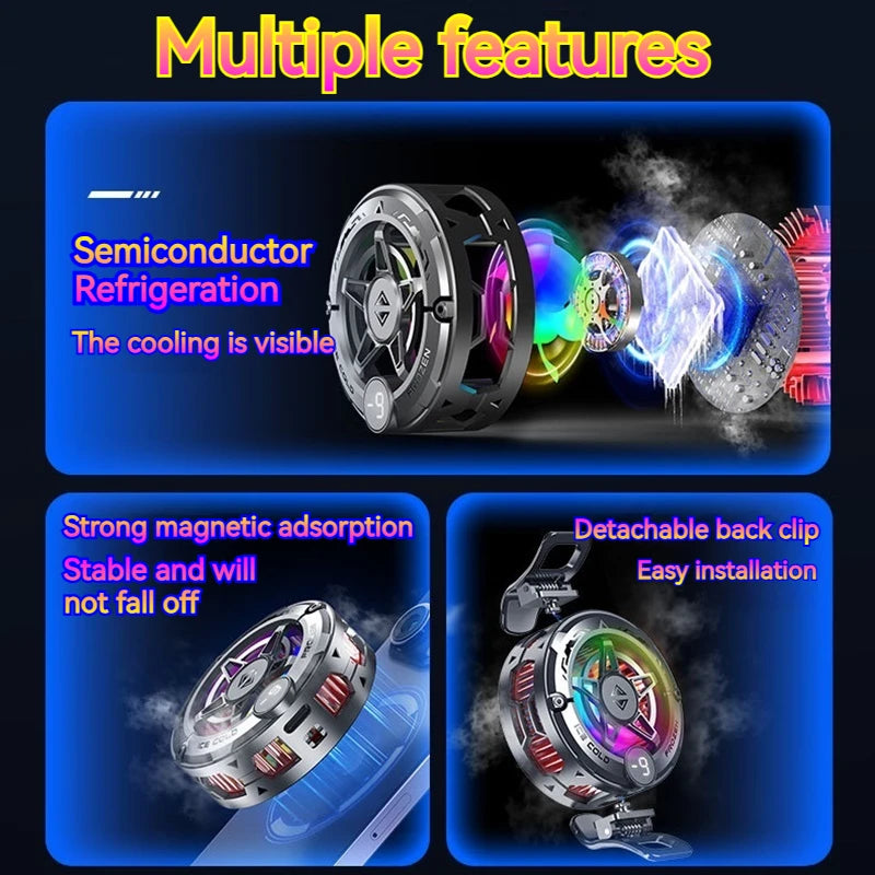 K20 Magnetic Semiconductor Phone Cooler with RGB & Display
