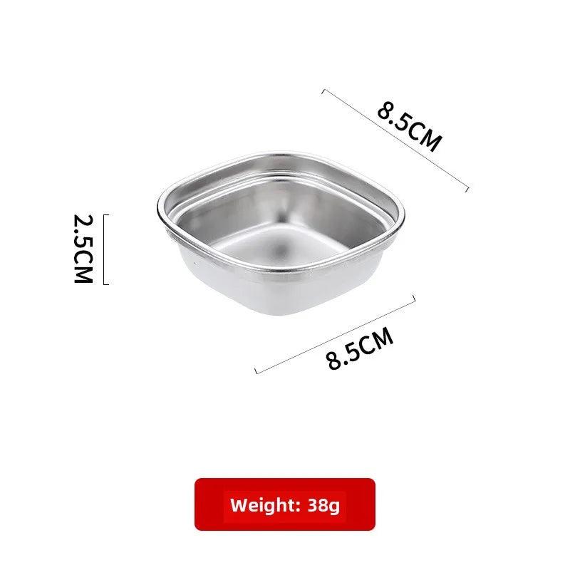 Outdoor Camping Stainless Steel Sauce Plate, Divided Sauce Dip Bowl,1/2/3 Ketchup Sauce Bowl, Picnic Barbecue Sauce Tray