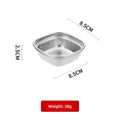 Outdoor Camping Stainless Steel Sauce Plate, Divided Sauce Dip Bowl,1/2/3 Ketchup Sauce Bowl, Picnic Barbecue Sauce Tray