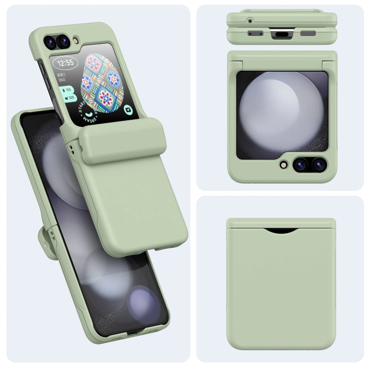 Flip Cover Card Insertion Phone Case For Samsung Galaxy Z Flip 8 Galaxy Z Flip 7 5 4 6 Shockproof Fall Prevention Phone Cover