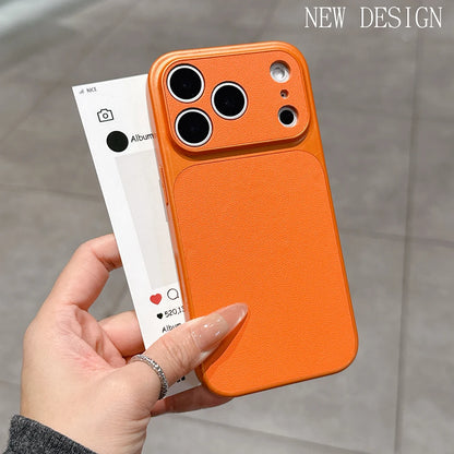 Luxury Matte Leather Texture Phone Case For iPhone 17 16 15 14 13 Pro Max 16 Plus 17Pro Air Camera Protection Shockproof Cover