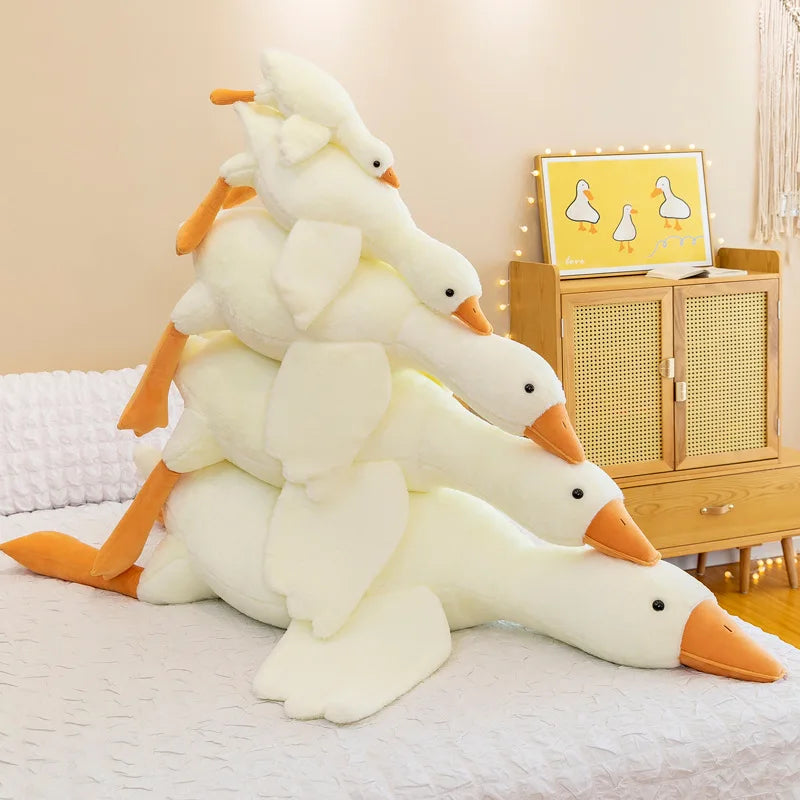 Hot 35/50/90/130CM Funny Goose Plush Stuffed Soft Duck Sleeping Pillow Sofa Cushion Kids Girlfriend Birthday Gift Toy