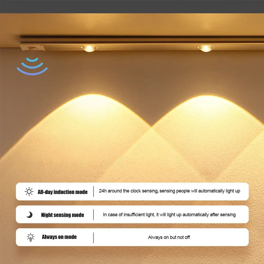 Motion Sensor Light LED Sensor Lamp Wireless Ultra Thin USB LED For Kitchen Cabinet Bedroom Wardrobe Indoor Lighting Night Light - Urbizia