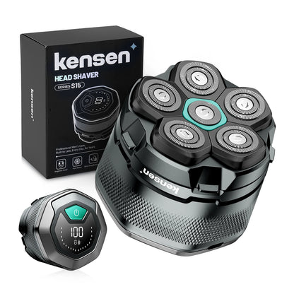KENSEN Electric Head Shavers for Bald Men 6D Magnetic Razor Beard Trimmer USB Rechargeable LED Display Waterproof Beard Shavers