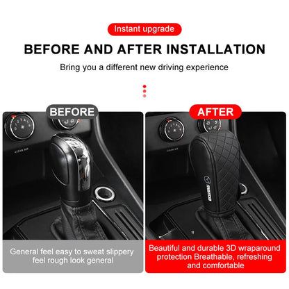 Car Shift Handle Cover Leather Non-Slip Wear-resistant Shift Knob Decor Protective For Mazda 3 CX3 CX4 CX5 CX7 CX8 CX9 CX30 RX7