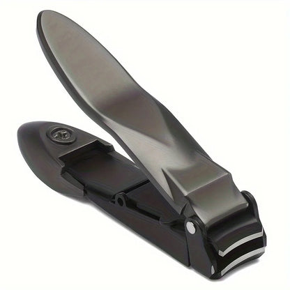 1-piece Nail Clippers for Men with Catcher -Sharp Heavy Duty Self-Collecting Nail Cutters with Ergonomic Lever Keep Fingernails