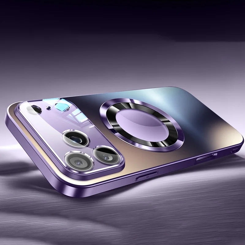 New Luxury Glass Camera for Magesafe Magnetic Wireless Charge Case for IPhone 17 13 12 11 Pro Max 16 15 14 Plus Shockproof Cover