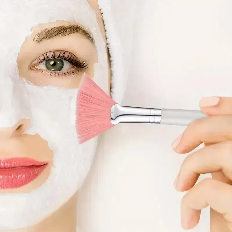 3/6/12pcs Practical Facial Brushes Fan Shape Brush Flat Head Face Mask Applicator Soft Portable Mask Brushes Cosmetic Tools - Urbizia