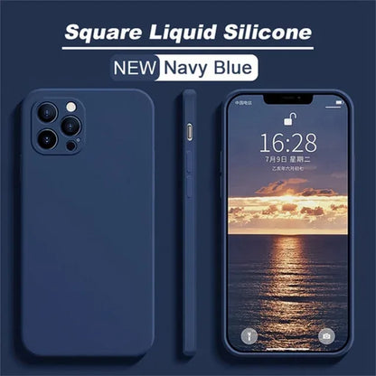 Luxury Original Liquid Silicone Case for IPhone 14 13 12 11 Pro Max Shockproof Case