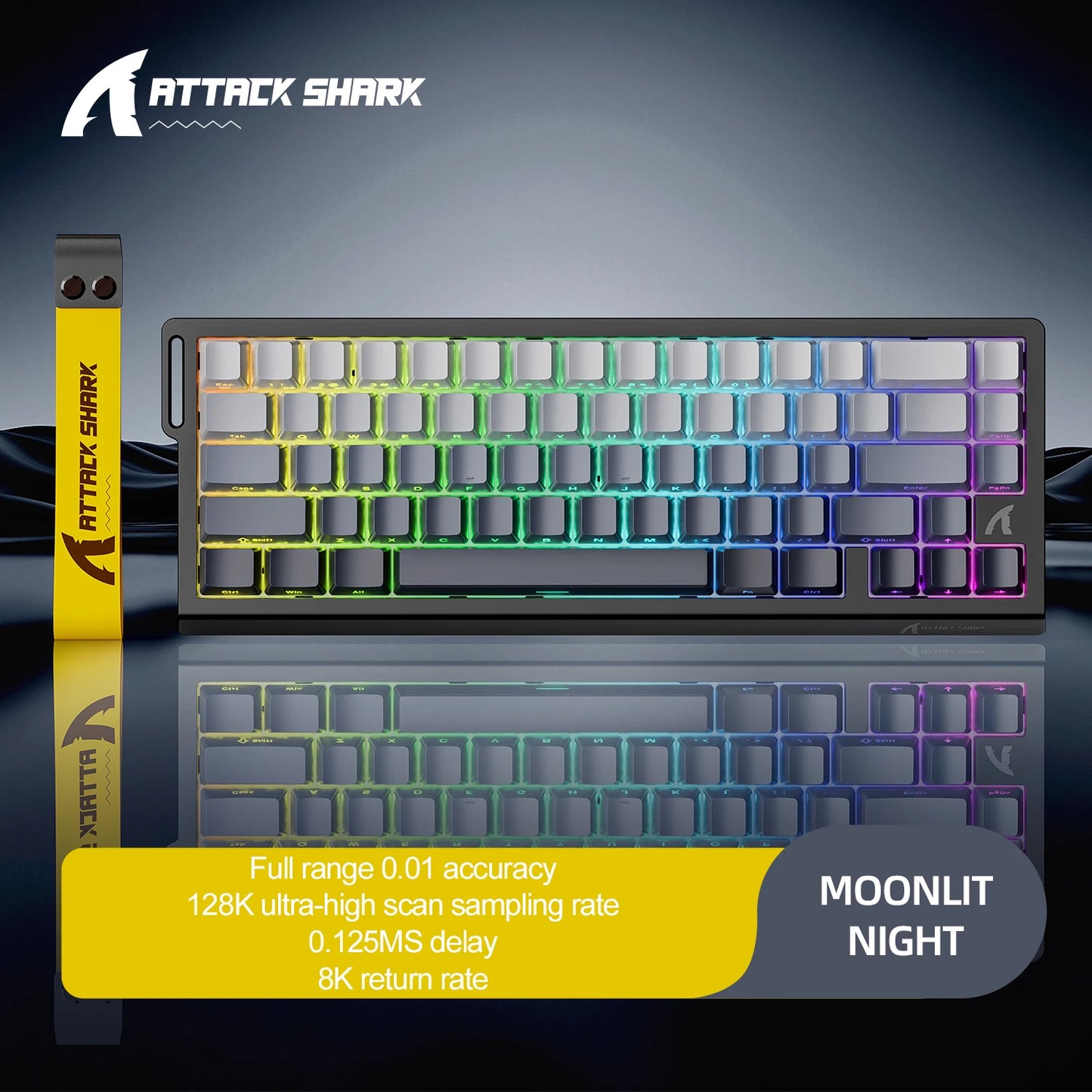 ATTACK SHARK X68HE Esports magnetic axis keyboard 8KHz return rate,total area 0.01mm,and 0.125ms rate class Ultra-low latency