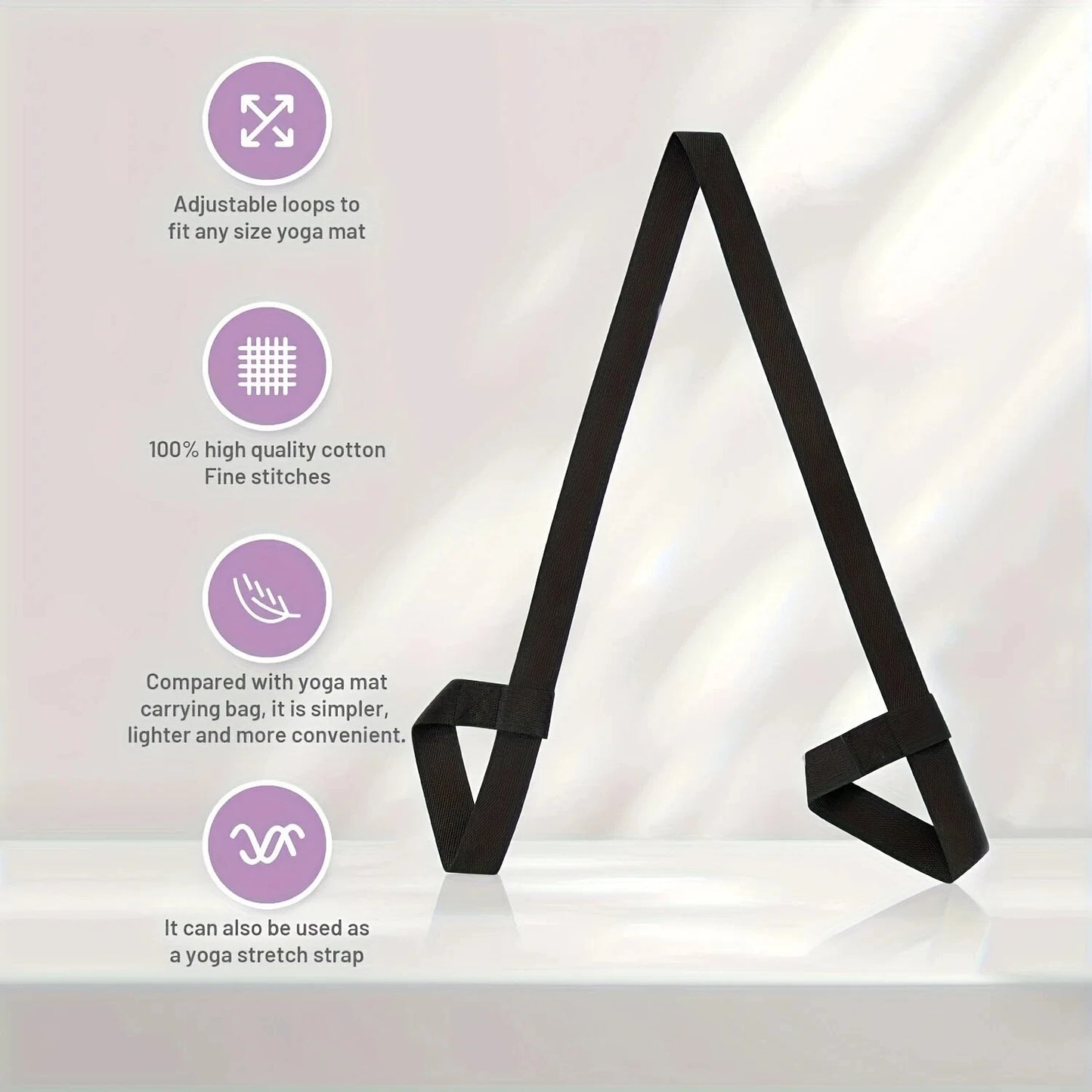Adjustable Yoga Mat Storage Strap with Thickened Carrier - Multi-Purpose Fitness Strap Suitable for Yoga Mats, Gym Eq