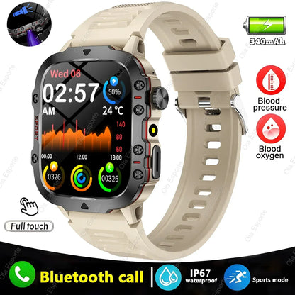 2025 New Military Smart Watch Men IP68 5ATM Outdoor Sports Fitness Tracker Health Monitoring 1.81Inch Bluetooth Calls Smartwatch - Urbizia
