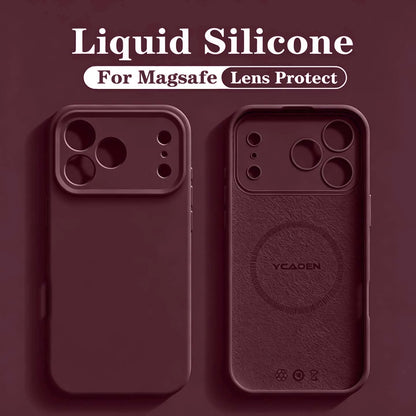 For iPhone 18 Pro Liquid Silicone Phone Case For iPhone 18 17 16 15 14 13 12 Pro Max Wireless Charging Skin Smooth Magsafe Cover