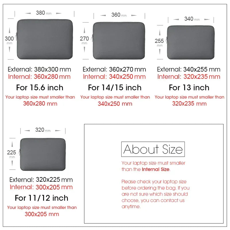 Laptop Sleeve Bag for MacBook & Laptops 13–15.6 Inch