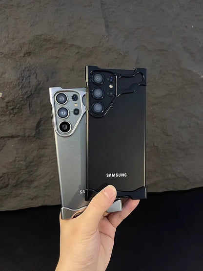 Aluminum Alloy Bumper Phone Shell For Samsung Galaxy S23 S24 S25 S26 Ultra Plus With Lens Film Metal Corner Pad Shockproof Cover