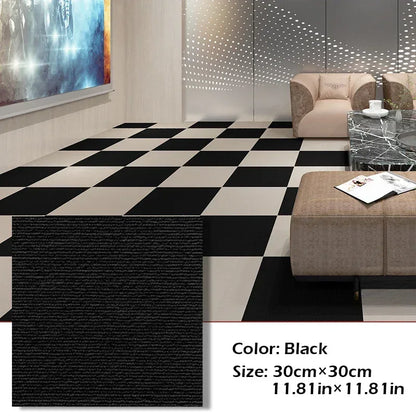 30x30cm DIY Modern Carpet Self-adhesive Anti Slip Block Fully Spread Floor Mat Bedroom Study Office Can Be Cut - Urbizia
