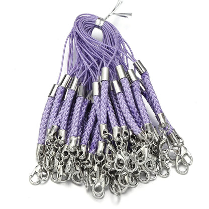 10/20pcs Keychain Rope with Lobster Clasp Jump Rings Lanyard Lariat Strap Cord For DIY Phone Case Decoration Making Supplies