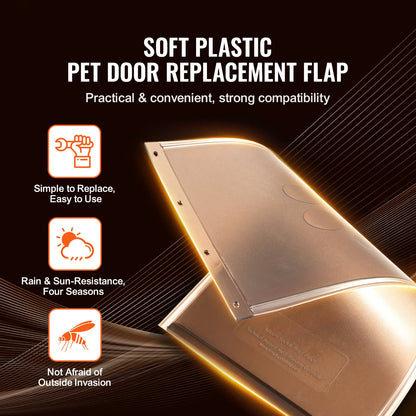 SucceBuy Pet Door Replacement Flap Compatible Flap Pet Doors Magnetic Strip Weather-proof Thickened PVC Replacement Flap