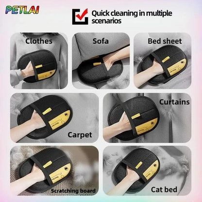 Pet hair glove removal Cat Grooming Reusable Electrostatic Dedusting Brush Dog Hair Remover for Couch Carpet Clothes Washable - Urbizia
