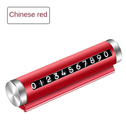Metal Car Temporary Parking Card Stickers Park Stop in Car-styling Auto Accessories Universal Rotate Phone Number Plate Aluminum