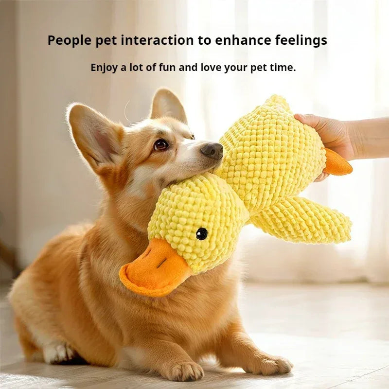 Dog toy plush companion sleeping duck bite resistant teeth grinding sound relief duck sound toy - Urbizia