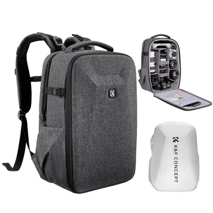 K&F CONCEPT 22L Camera Bag Large Capacity Travel Photography Backpack Waterproof Men's Backpack Bag DSLR/SLR Camera Rain Cover