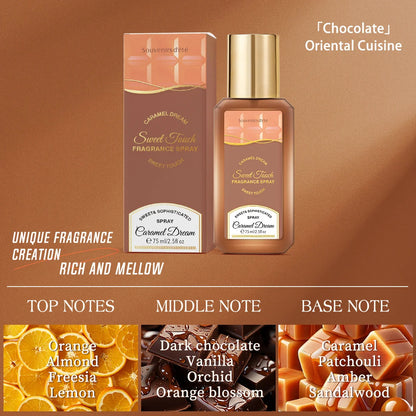 75ml Caramel Dream Fragrance Spray Long-lasting Fragrance Fresh Floral Fruity Gourmet Tune Elegant Charm Neutral Eau De Toilette