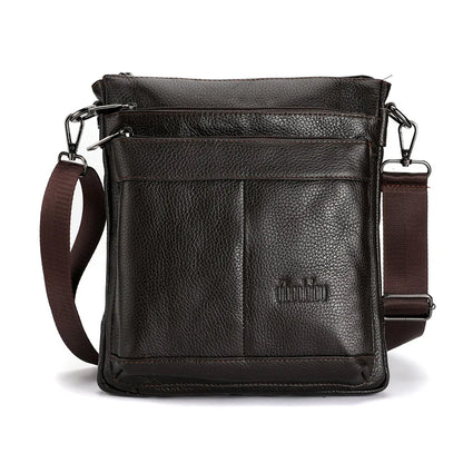 Men's Leather Messenger Bag Business Shoulder Bag Small Crossbody Bag Multi Function Messenger Bag Men's Travel Bag
