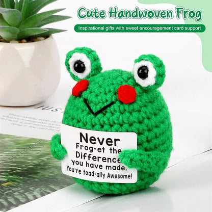 Positive Energy Crochet Doll Pocket Hug Handmade Knitted Plush Potato Plant Avocado Bee Turtle Duck Funny Emotional Support Gift - Urbizia