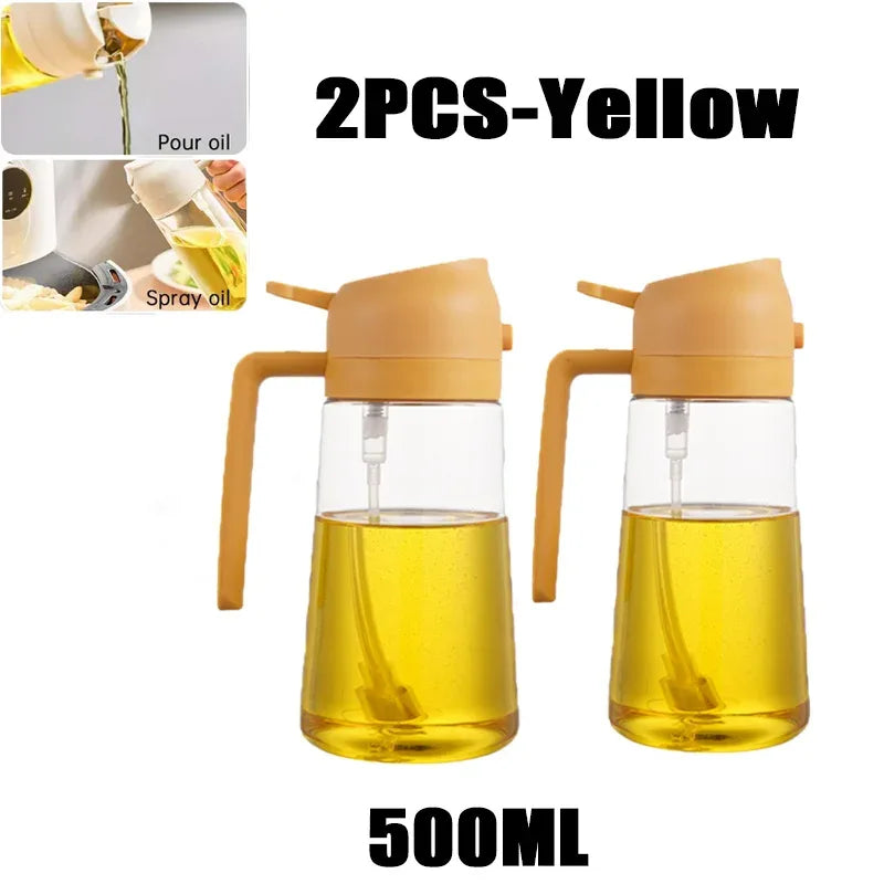 2-in-1 Oil Sprayer Bottle 500ml Cooking Spray Tool