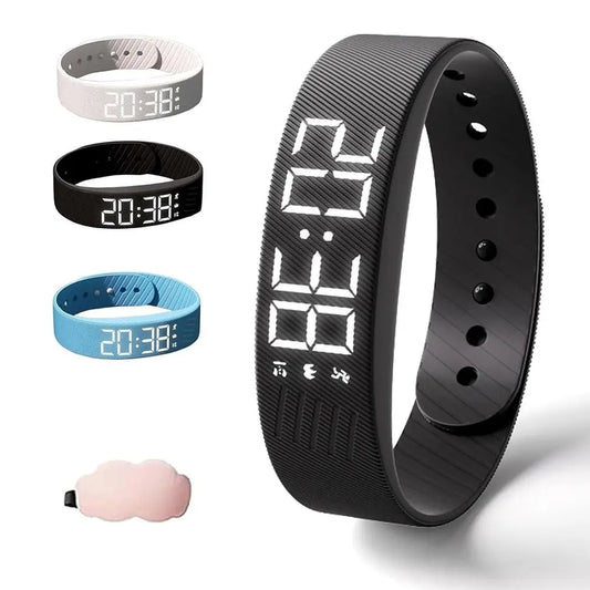 MIIQNUS Vibrating Wrist Alarm Clock – Snooze-Free, Waterproof, LED