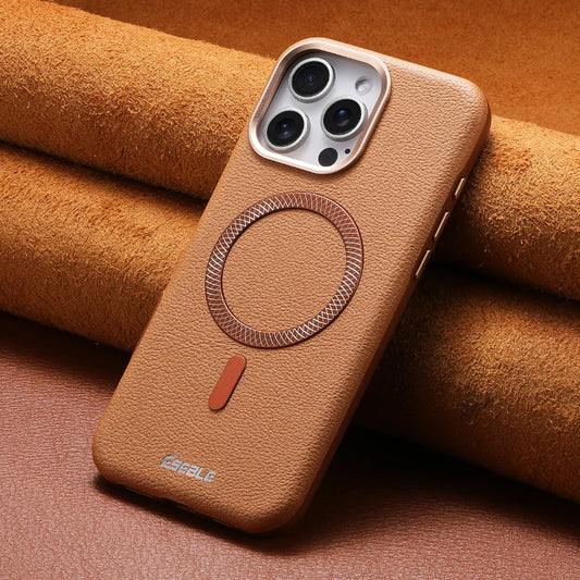 New Luxury Solid Color Leather For Magsafe Magnetic Shockproof Phone Case For iPhone 17 Pro Max 15 13 14 16 Pro Max Bumper Cover