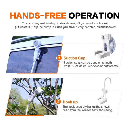 Outdoor Shower Portable Handheld Rechargeable Gentle Pet Bath Sprayer for Dogs and Cats Versatile Water Pump for Car Wash Garden Watering and Flower Care Cordless Low Energy Bath Grooming Equipment Kit