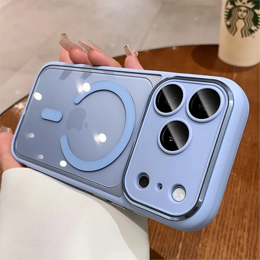 Luxury Shockproof Armor Bumper Clear Magnetic Case For iPhone 18 17 16 15 14 13 12 Pro Max For Magsafe Shockproof Hybrid Cover