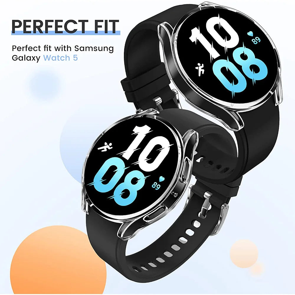 Soft TPU Watch Case for Samsung Galaxy Watch 4 5 6 7 40mm 44mm Protective Cover Shockproof Anti-Scratch Full Protective