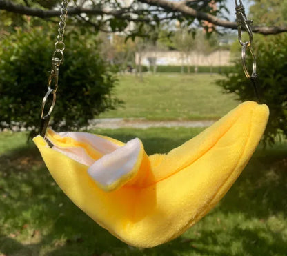 Banana Hamster Bed House Hammock Small Animal Warm Bed House Cage Nest Hamster Accessory for Sugar Glider Hamster Small Bird Pet - Urbizia