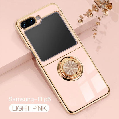 Plating Silicone Case for Samsung Galaxy Z Flip 5 4 3 Z Fold 5 ZFold ZFlip Fold5 Fold4 Flip5 Flip4 Flip3 Cover with Ring Holder