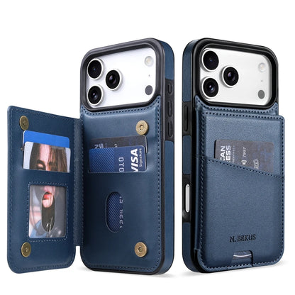 Wallet With Card Slot RFID Blocking Magnetic Flip Leather Case For iPhone 17 Pro Max 17e Air 16e 15 Plus 14 13 12 11 Cover