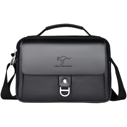 Premium Quality Leather Crossbody Bag, Men's Stylish Shoulder Handbag with Secure Buckle, Great for Business Trips