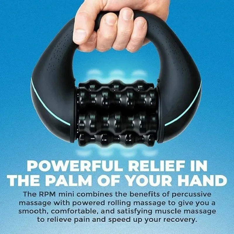 Mini Rolling Percussive Massager Whole Body Fatigue Relief Deep Tissue and Muscle Recovery Rechargeable Powerful 3-Speed Spin