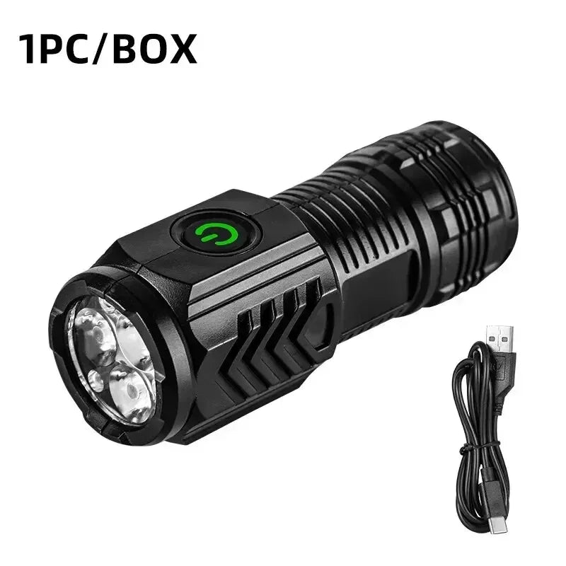 New Ultra Powerful Flashlight 3 Core LED Mini Tactical Flashlight Rechargeable High Power LED Torch Metal Pen Clip Hand Lamp - Urbizia