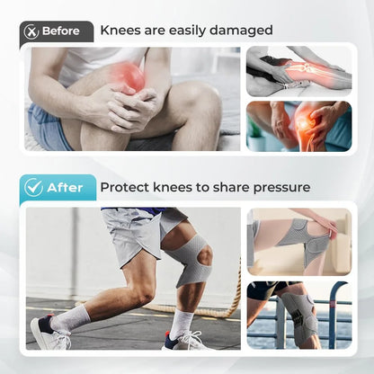 1PC Joint Support Knee Pad Non-slip Lift Pain Relief For Knee Power Spring Force Stabilizer Knee Booster Working Sports Elder
