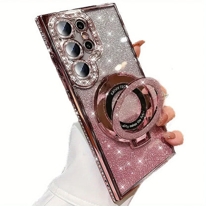 Samsung Diamond Glitter Magnetic Stand Shockproof Case