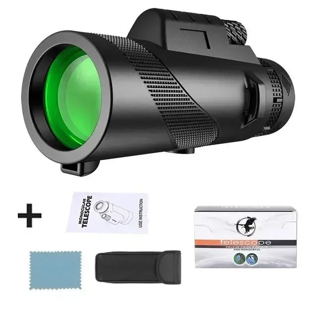 Portabl Powerful 80X100 HD Monocular 50000M Telescope Long Range Zoom With Tripod Phone Clip For Outdoor Hunting Camping Tourism - Urbizia