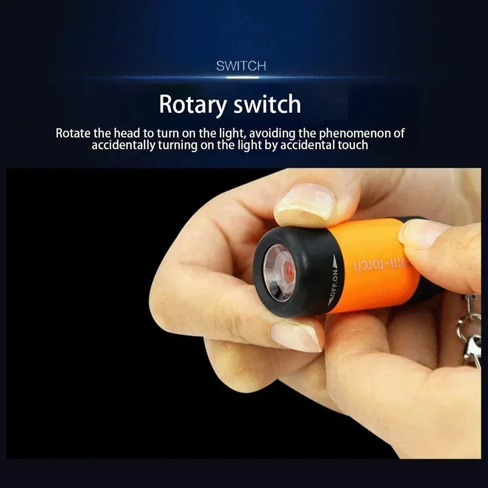 USB Rechargeable LED Multifunctional Strong Light Pocket Keychain Flashlight Waterproof Outdoor Hiking Camping Mini Flashlight - Urbizia