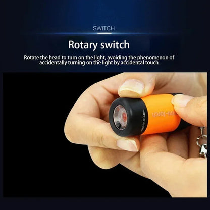 USB Rechargeable LED Multifunctional Strong Light Pocket Keychain Flashlight Waterproof Outdoor Hiking Camping Mini Flashlight - Urbizia