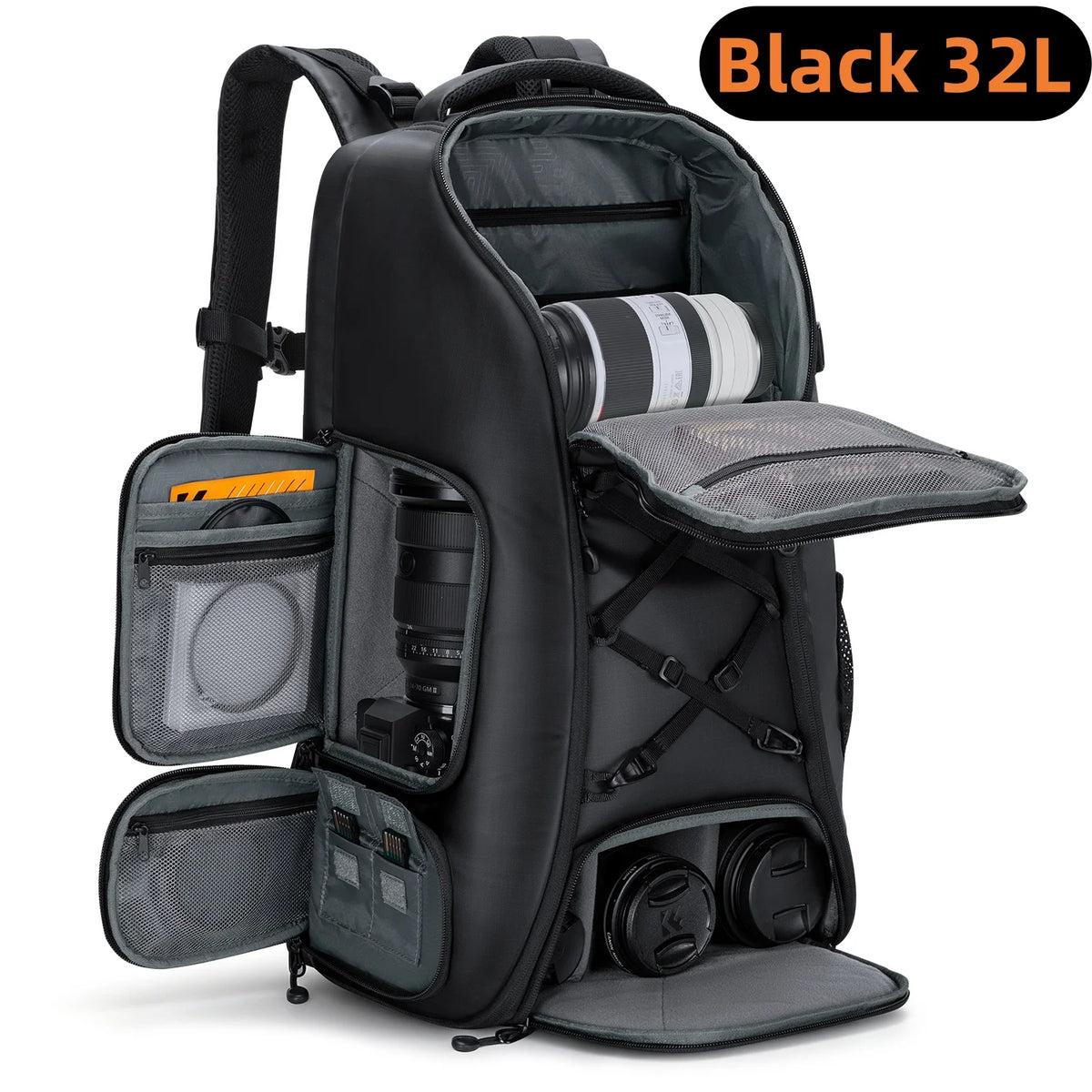 K&F CONCEPT 32L/25L Large Camera Backpack for Canon Sony DJI DSLR/SLR Camera Bag Case 15" Laptop with Tripod Strap and Raincover